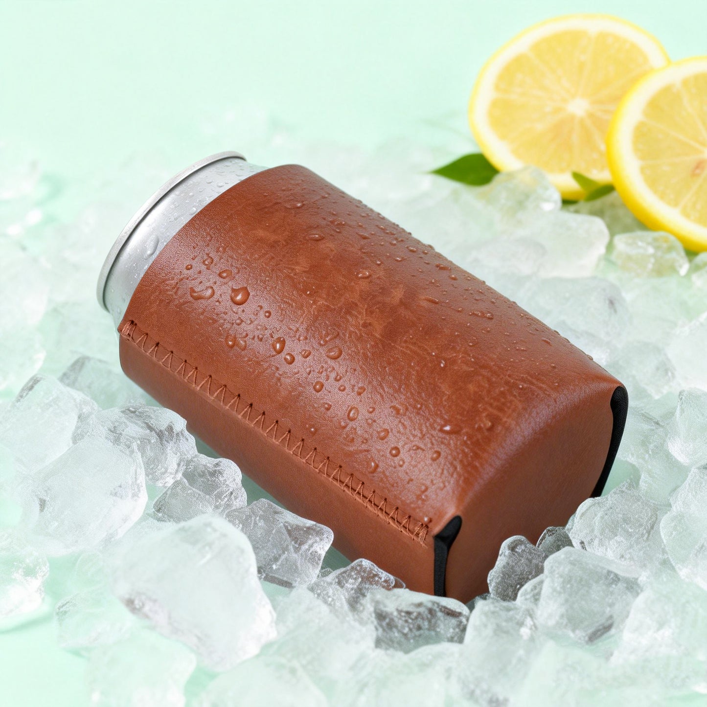 12oz PU Leather Can Cooler